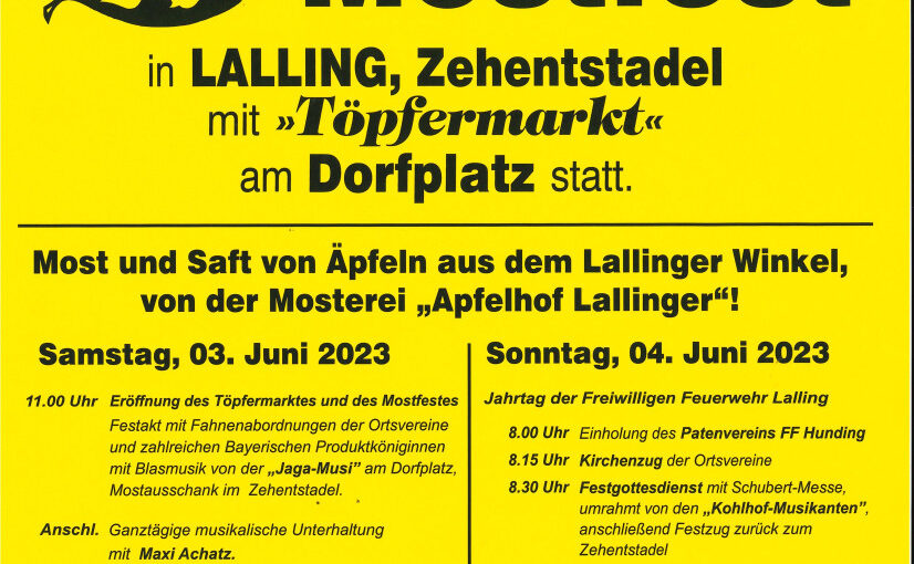 Lallinger Mostfest und Töpfermarkt